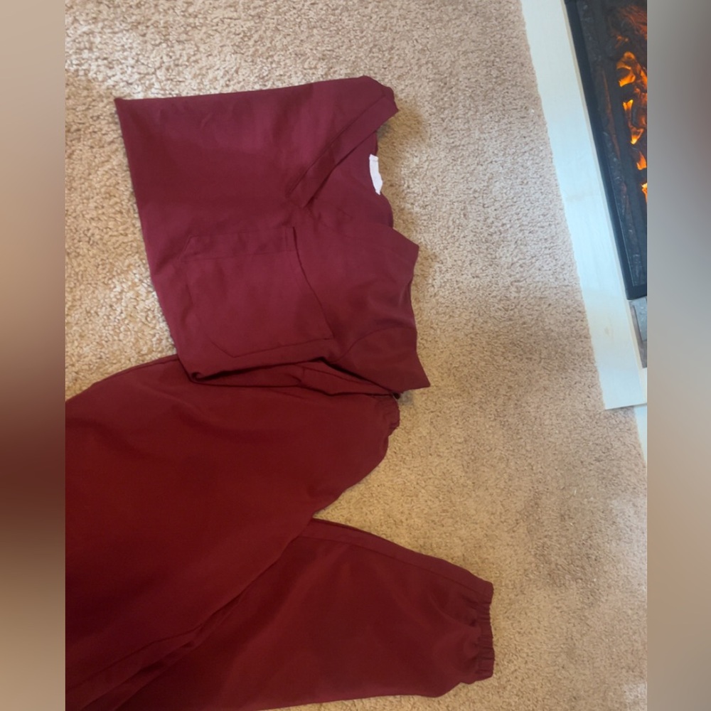 Burgundy Scrub Set